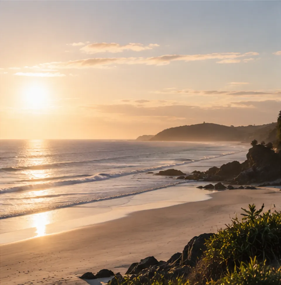 Sunrise over Belongil Beach